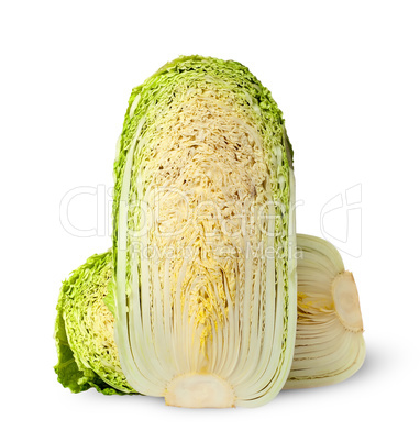 Vertical and horizontal half Chinese cabbage