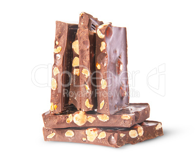 Vertical and horizontal stack of chocolate bars