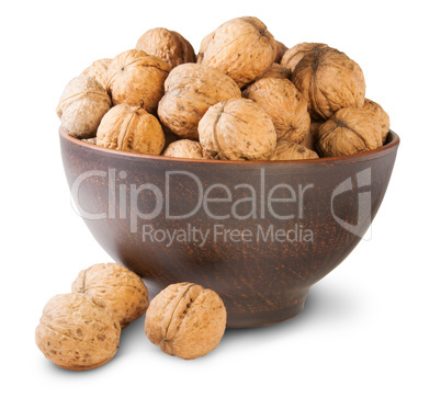 Walnuts In A Clay Bowl