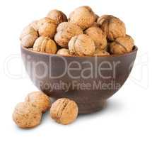 Walnuts In A Clay Bowl