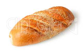White long loaf with sesame seeds rotated