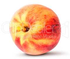 Wholly sideways ripe peach