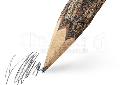 Writing unusual pencil in the form of logs