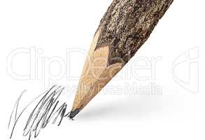 Writing unusual pencil in the form of logs
