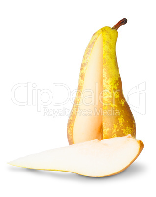 Yellow Pear With Cut Out Segment