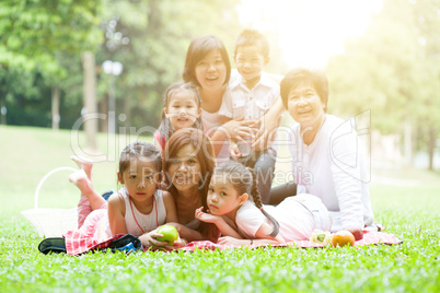 Asian multi generations family