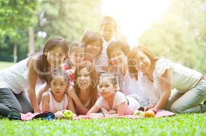 Asian multi generations family portrait