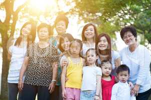 Large group of Asian multi generations family