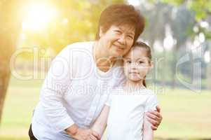 Grandmother and granddaughter portrait.