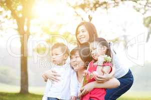 Group of Asian family