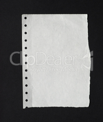 white paper texture background over black