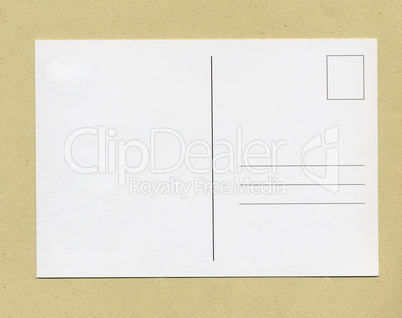 blank post card with copy space