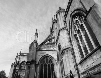 St Mary Redcliffe in Bristol in black and white