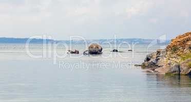 Large boulder and sea