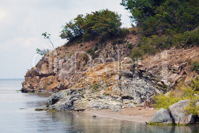 Rocky shore and sea