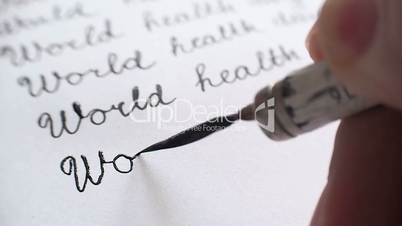 World health day calligraphy and lattering. Eleventh line whith audio