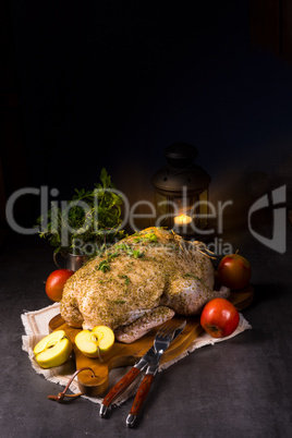 Stuffed fresh duck