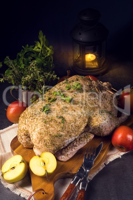 Stuffed fresh duck