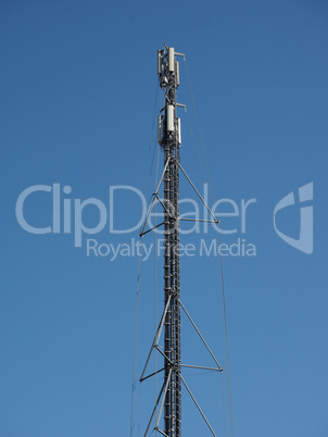 aerial antenna tower over blue sky