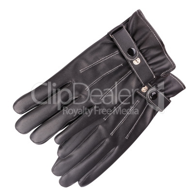 two Leather Gloves Isolated