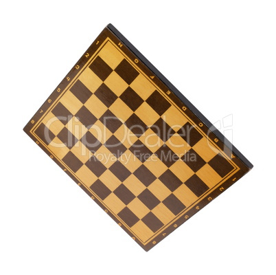 wooden empty chessboard isolated