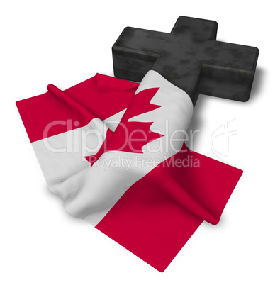 christliches kreuz und flagge von kanada