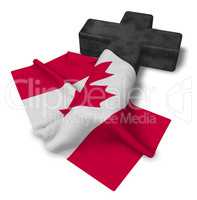 christliches kreuz und flagge von kanada
