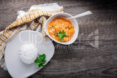 Chicken curry and rice