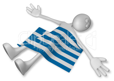 tote cartoonfigur und griechische flagge