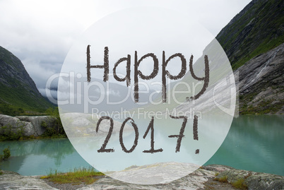 Lake With Mountains, Norway, Text Happy 2017