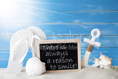 Sunny Summer Card With Quote Always Reason To Smile