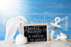 Sunny Summer Card With Quote Always Reason To Smile