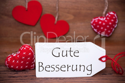 Read Hearts, Label, Gute Besserung Means Get Well Soon