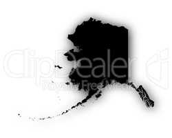 Karte von Alaska mit Schatten