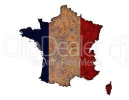 Karte von Frankreich auf Textur