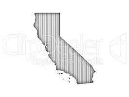 Karte von Kalifornien auf Wellblech