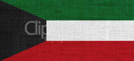 Fahne von Kuwait auf altem Leinen
