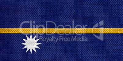 Fahne von Nauru auf altem Leinen