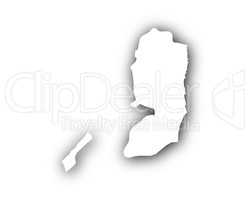 Karte von Palästina mit Schatten