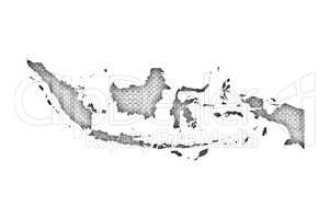 Karte von Indonesien auf altem Leinen