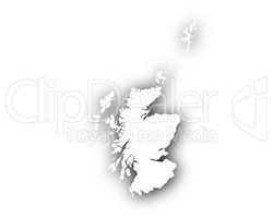Karte von Schottland mit Schatten