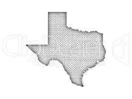 Karte von Texas auf altem Leinen