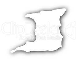 Karte von Trinidad und Tobago mit Schatten