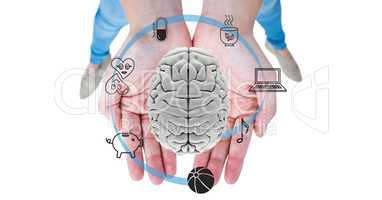 sky view. The brain in your hands with graphic about every day