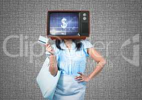 Tv head woman. Sales