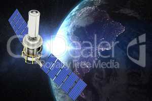 Composite image of vector image ofÃ?Â 3d modern solar satellite