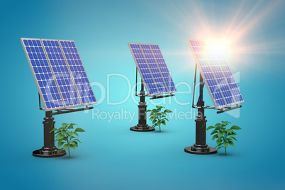 Digital composite of 3d solar panel