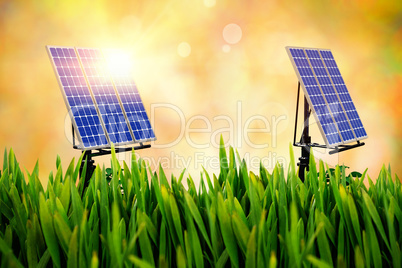 Digital composite of 3d solar panel