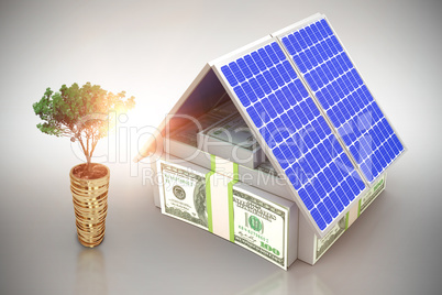 Digital composite of 3d solar panel