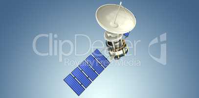 Composite image of 3d image of blue solar satellite